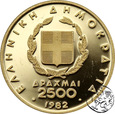Grecja, 2500 drachm, 1982, XIII Mistrzostwa Europy w Lekkoatletyce