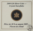 Kanada, 20 dolarów, 2009, Śnieg, uncja Ag999