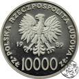 PRL, 10000 złotych, 1989, Jan Paweł II - kratka