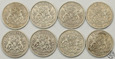Szwecja, 1 korona 1906-1907, LOT 8 szt