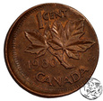 Kanada, cent, 1980, destrukt, przesunięcie stempla