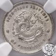 Chiny, Chekiang, 5 cents, (1899), NGC AU58, L&M-286