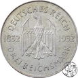 Niemcy, 3 marki, 1932 E, Goethe
