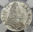 Skandynawia, Dania, 8 skillingów, 1702, Fryderyk IV, NGC MS 64