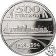 Medal, Stocznia Szczecińska, 500 statków, 1994, uncja Ag 999