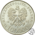 III RP, 100000 złotych, 1990, Solidarność, destrukt