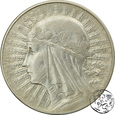 II RP, 10 złotych, 1932,  głowa kobiety bez znaku