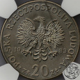 Polska, 20 złotych, 1983, Nowotko, NGC MS 64
