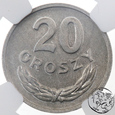 PRL, 20 groszy, 1962, NGC MS 64