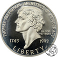 USA, dolar, 1993, Jefferson