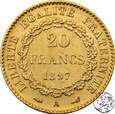 Francja, 20 franków, 1897 A, Anioł