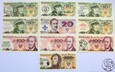 PRL, 18 banknotów z pieczątkami i nadrukami okolicznościowymi