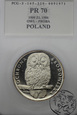 PRL, 1000 złotych, 1986,Sowa (na gałęzi) PRÓBA - PCG PR 70