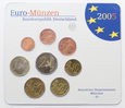 Niemcy, 5 x zestaw monet obiegowych euro, 2005, mennice - A/D/F/G/J