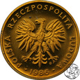 PRL, 5 złotych, 1986 - Lustrzanka