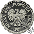 PRL, 1 złoty, 1987 - Lustrzanka