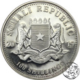 Somalia, 100 szylingów, 2015, Słonie, uncja srebra