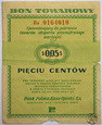 Pekao, Pewex, 5 centów, bon towarowy, 1960 Ba, bez klauzuli, Stargard