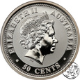 Australia, 50 centów, 2007, Rok Świni, 1/2 uncji srebra