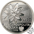 III RP, 20 złotych, 1998, 100-lecie Polonu i Radu 