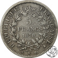 Francja, 5 franków, 1878 K