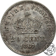 Francja, 20 centymów, 1867 BB