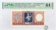 Argentyna, 1 peso, 1952-1955, PMG 64 EPQ