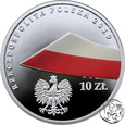 III RP, 10 złotych, 2019, 100-lecie polskiej flagi państwowej