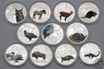 Kolekcja numizmatów, Symbole Przyrody 11 szt, Ag 925