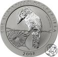 Australia, 1 dolar, 2008, kookaburra, uncja srebra