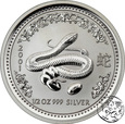 Australia, 50 centow, 2001, Rok Węża, 1/2 uncji