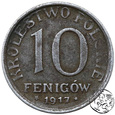 Królestwo Polskie, 10 Fenigów, 1917, napis blisko obrzeża, NBO