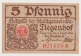 Nowy Dwór Gdański (Tiegenhof) 5 fenigów 1920 stan 1/1-