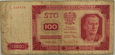 POLSKA  - 100 ZŁOTYCH - 1948 - SER. L - RZADKI (5)