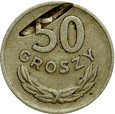 POLSKA  50 GROSZY - MIEDZIONIKIEL - 1949 - DESTRUKT - CIEKAWY