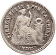 PERU - 1 DINERO - 1875