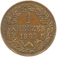 NIEMCY - BADENIA - 1 KRAJCAR - 1865 - FRYDERYK I