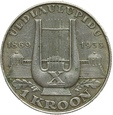 ESTONIA - 1 KORONA - 10 FESTIWAL PIEŚNI - HARFA - 1933 - RZADKA 
