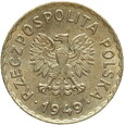 POLSKA 1 ZŁOTY - MIEDZIONIKIEL - 1949 - BARDZO ŁADNY - ST. 1-