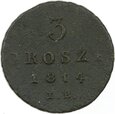 POLSKA - KSIĘSTWO WARSZAWSKIE - 3 GROSZE - 1814 I.B.