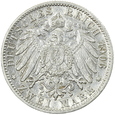 NIEMCY - WIRTEMBERGIA - 2 MARKI - WILHELM II - 1906