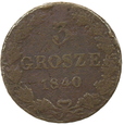 POLSKA - 3 GROSZE - 1840
