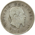WŁOCHY - 1 LIR - 1867 - M BN - WIKTOR EMANUEL II