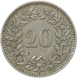 SZWAJCARIA - 20 RAPPENÓW - 1953