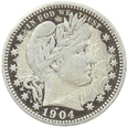 USA - 1/4 DOLARA - 25 CENTÓW - BARBER - 1904 (2)