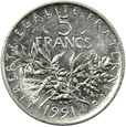 FRANCJA - 5 FRANKÓW - 1991