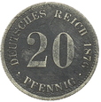 NIEMCY - 20 PFENNIG - 1876 - J - HAMBURG
