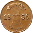 NIEMCY - 1 REICHSPFENNIG - 1936 J