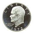 USA - 1 DOLAR - EISENHOWER - LUSTRZANKA - SREBRO Ag 400 - 1972 