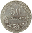 WŁOCHY - 50 CENTESIMI - 1863 - N BN - WIKTOR EMANUEL II